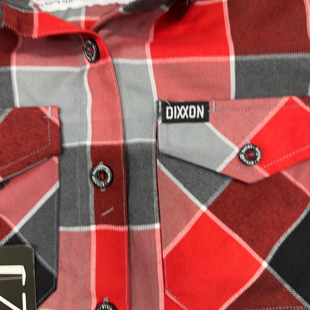 Dixxon Flannel Shirt Womens Small Coupe De Ville Red Gray Black NEW - Picture 3 of 9
